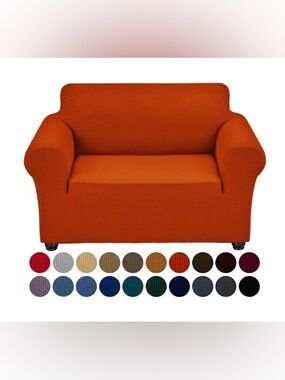 Stretch Jacquard Furniture Slipcover Size Small (35-55”) Puréed Pumpkin